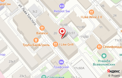 Рыбный ресторан Рыба моя на улице Льва Толстого на карте