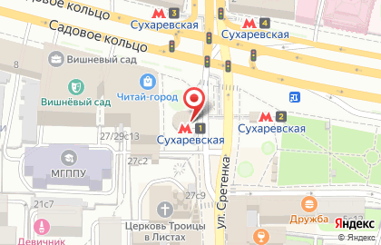Банкомат ВТБ на улице Сретенка на карте