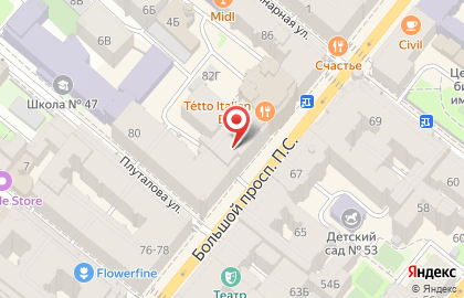 Грузинское кафе Каха Бар на Большом проспекте Петроградской стороны на карте