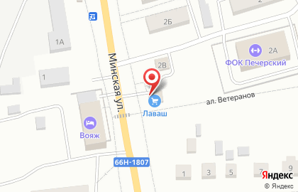 Продуктовый магазин Лаваш на Минской улице на карте