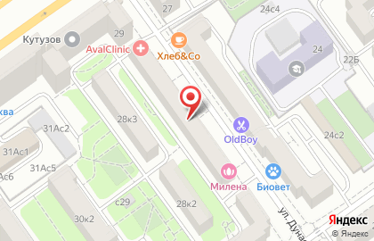 Химчистка MILANO на улице Дунаевского на карте
