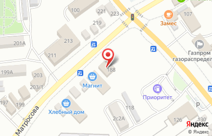 Магазин алкогольной продукции Алкотека на улице Матросова на карте