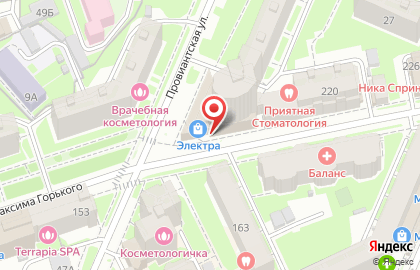 Магазин Электра на улице Максима Горького на карте