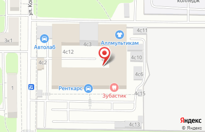 Кар5 каршеринг на улице Коцюбинского на карте