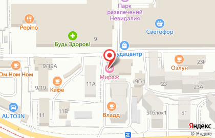 Сауна Мираж в Октябрьском районе на карте