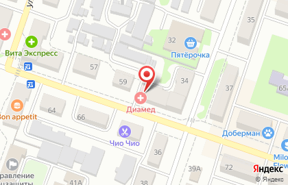 Клиника Диамед на улице Маяковского в Кинеле на карте
