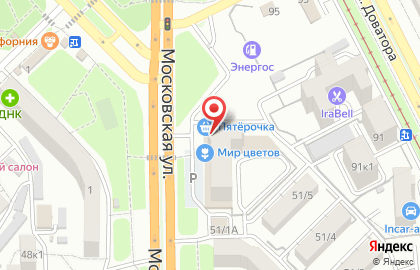 Супермаркет Пятерочка на Московской улице на карте