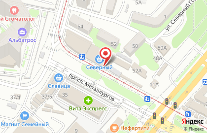 Продовольственный магазин в Краснооктябрьском районе на карте