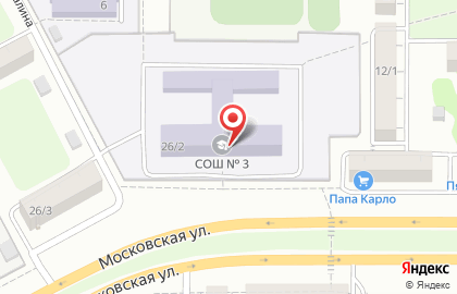 Средняя общеобразовательная школа №3 на Московской улице на карте