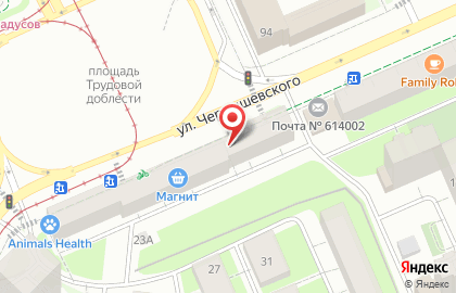 Супермаркет Лион на улице Чернышевского, 23 на карте
