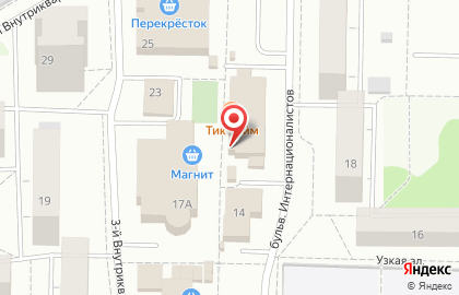 Сеть киосков и магазинов свежей выпечки Метро-II на улице Интернационалистов на карте
