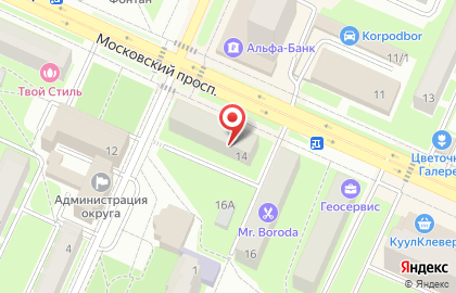 Магазин тканей и швейной фурнитуры на Московском проспекте на карте