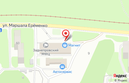 Супермаркет Магнит на улице Маршала Ерёменко на карте