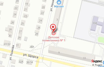 Городская детская поликлиника №1 на Нахимова на карте