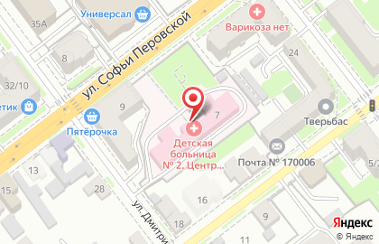 Клиническая детская больница №2 на улице Софьи Перовской на карте
