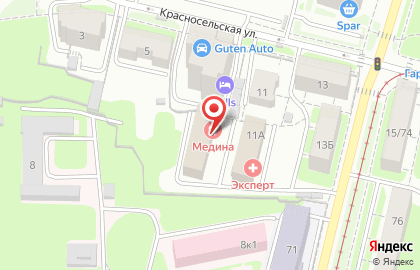 Автосалон Мустанг на Красносельской улице на карте