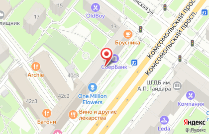 Магазин здорового питания МясновЪ на Комсомольском проспекте на карте