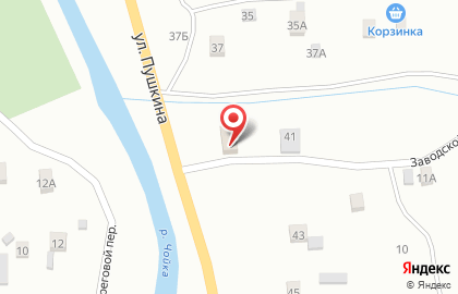 Продовольственный магазин на улице Пушкина на карте