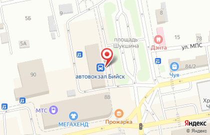 Автовокзал в Барнауле на карте