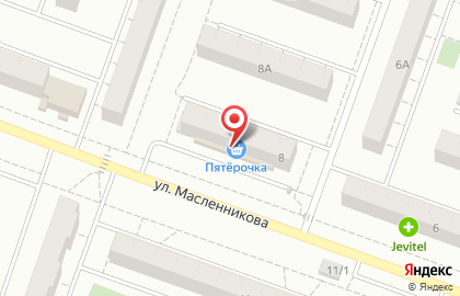 Сеть супермаркетов Пятерочка на улице Масленникова на карте