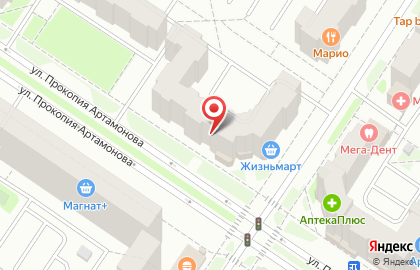 Студия красоты Атмосфера на улице Прокопия Артамонова на карте