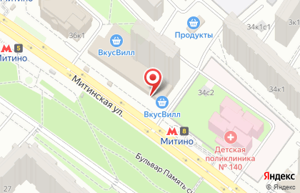 Банкомат Уралсиб на метро Митино на карте