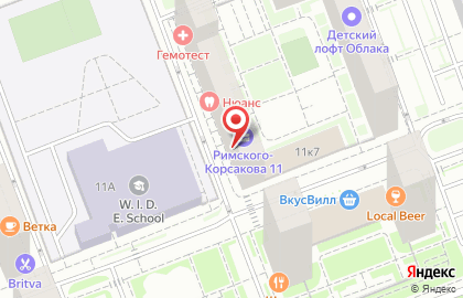 Кафе-пекарня Levin Bakehouse на улице Римского-Корсакова на карте