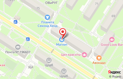 Супермаркет Магнит на улице Ленинградской на карте