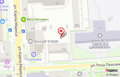 ЮГ на улице Розы Люксембург на карте
