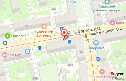 Служба экспресс-доставки Сдэк в Василеостровском районе на карте