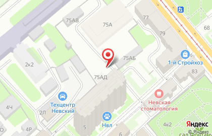 Магазин бытовой химии на проспекте Обуховской Обороны, 75г на карте