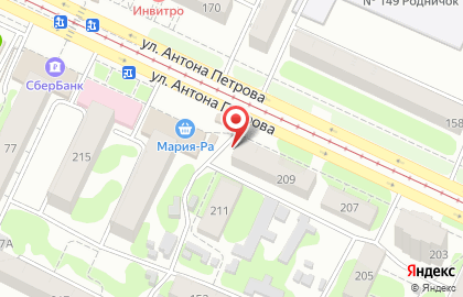Магазин Вкусные продукты на улице Антона Петрова на карте