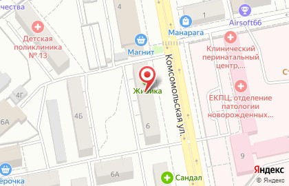 Магазин цветов Камелия на Комсомольской на карте