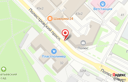 Каскад на Полюстровском проспекте на карте