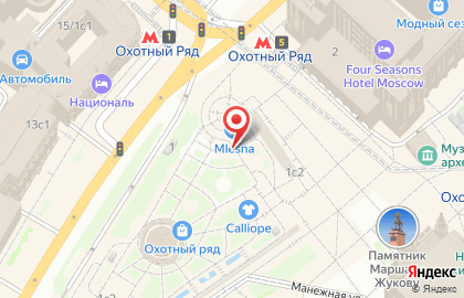 Магазин косметики M.a.с на метро Охотный ряд на карте