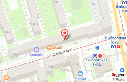 Фирменный магазин Великолукский мясокомбинат на метро Выборгская на карте