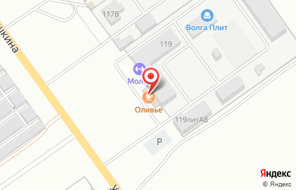 Кафе-столовая Оливье на улице Пушкина на карте