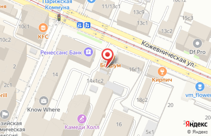 КОРАЛ ТРЕВЕЛ на Кожевнической улице на карте