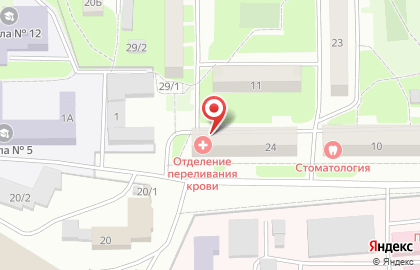 Пункт приема донорской крови в Новосибирске на карте