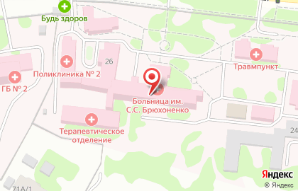 Городская больница им. С.С. Брюхоненко г. Мичуринска на карте
