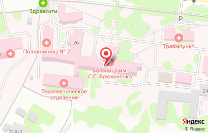 Городская больница им. С.С. Брюхоненко г. Мичуринска на карте