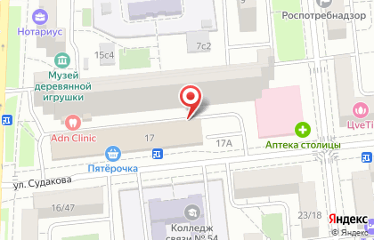 Студия вокала ImproviNation на улице Судакова на карте