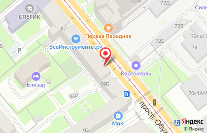 Мини-маркет НЛО на проспекте Обуховской Обороны на карте