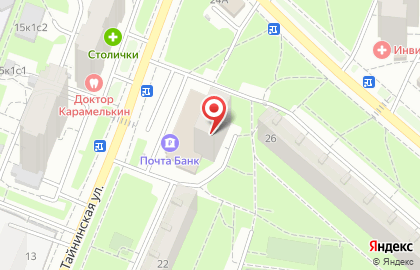 ОАО Банкомат, АКБ Банк Москвы на Тайнинской улице на карте