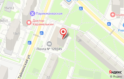 ОАО Банкомат, АКБ Банк Москвы на Тайнинской улице на карте