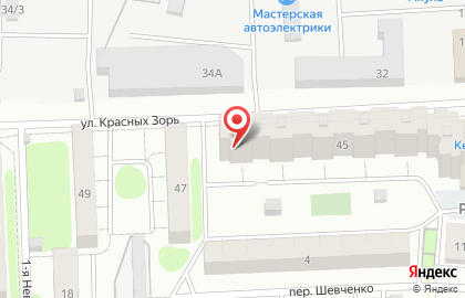 Магазин продуктов Экспресс на улице Красных Зорь на карте