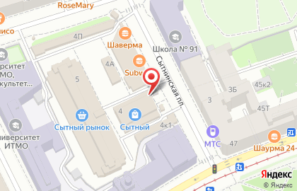 Супермаркет Дикси на Сытнинской площади на карте