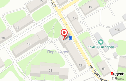 Социальная аптека Северный союз на улице Луначарского на карте