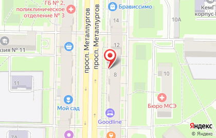 Салон Мир обуви на проспекте Металлургов, 8 на карте