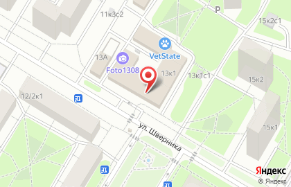 Банкомат СберБанк на улице Шверника, 13 к 1 на карте